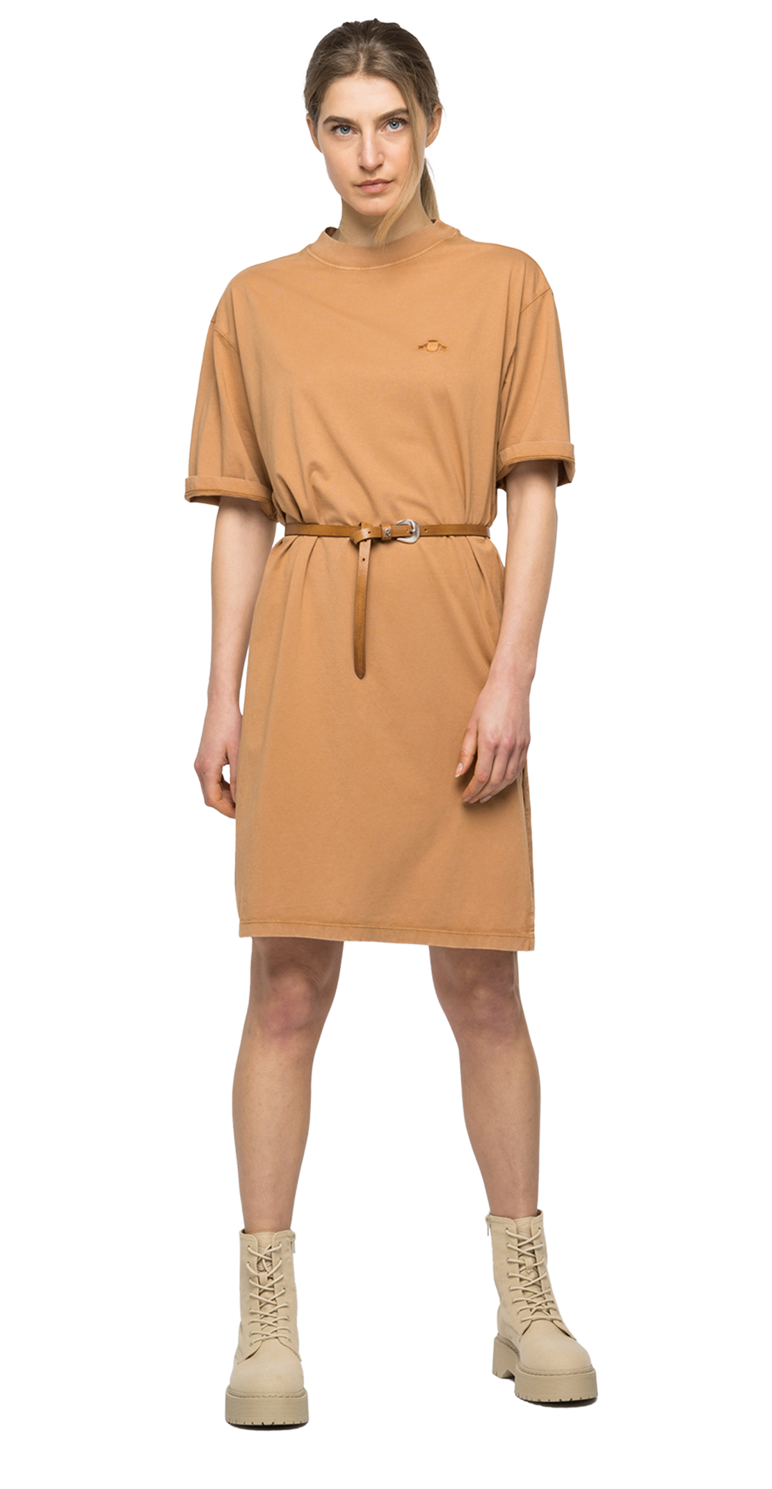 BIO PACKガーメントダイ オーガニックコットンジャージードレス 詳細画像 ブラウンシュガー 3